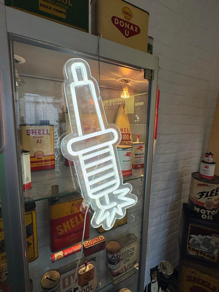 Vintage Neon Reclamebord - Bougie Design, Verzamelen, Merken en Reclamevoorwerpen, ., Lichtbak of (neon) lamp, Ophalen of Verzenden