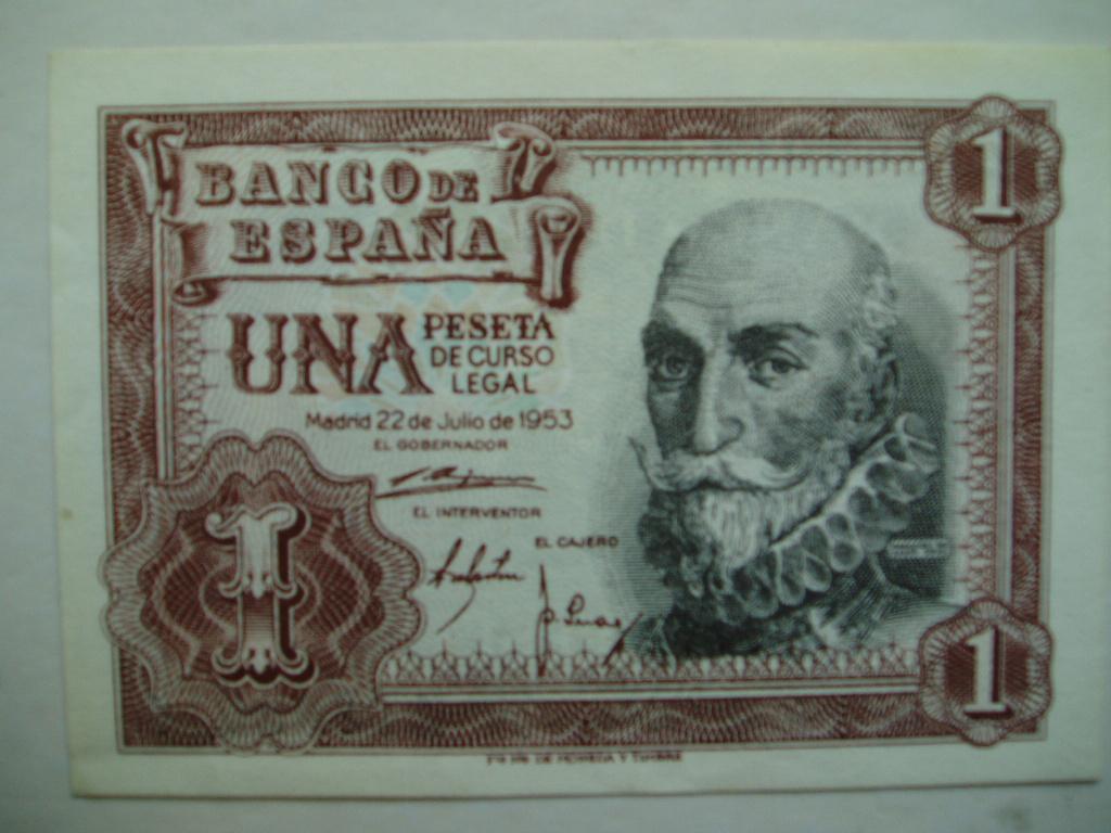 625. Spanje, 1 peseta 1953 UNC Marquéz de Santa Cruz., Verzenden, Overige landen, Los biljet