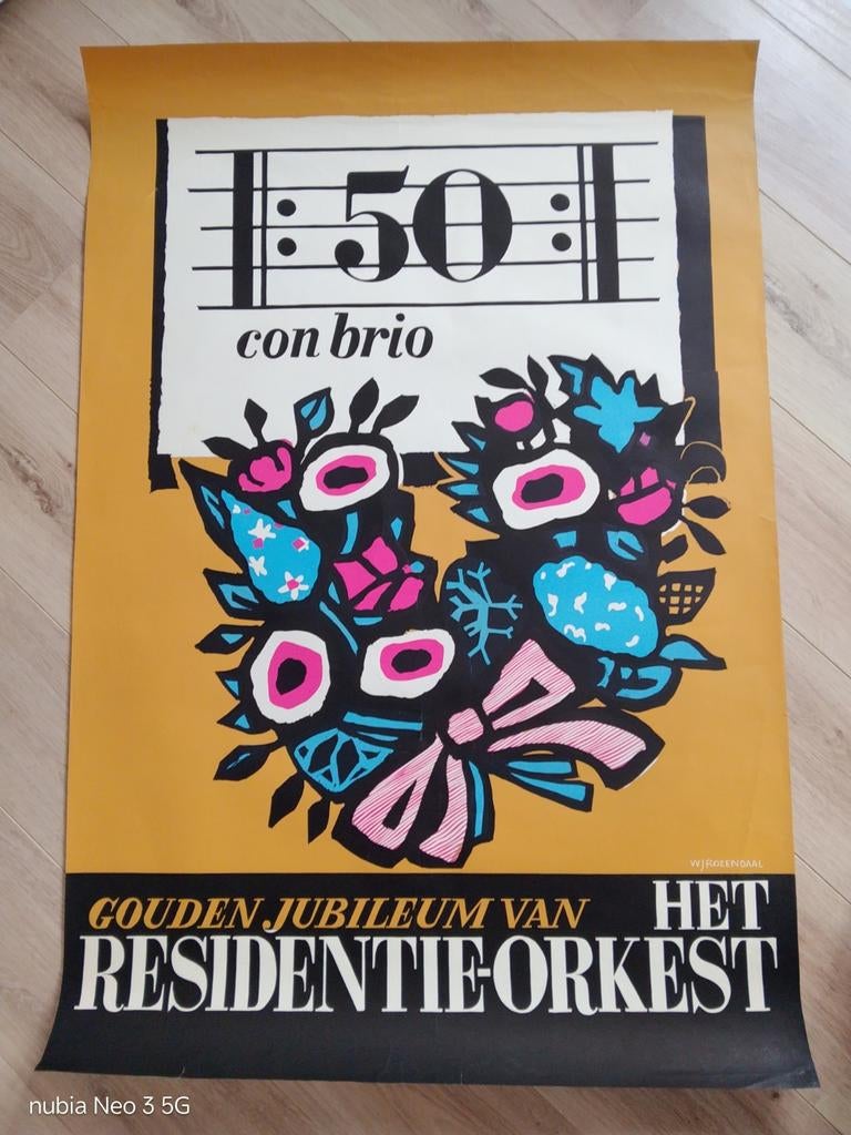 Residentie Orkest Gouden Jubileum. WJ Rozendaal., Rechthoekig Staand, Ophalen of Verzenden, Zo goed als nieuw, A1 t/m A3