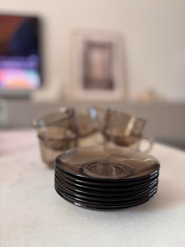 Arcoroc Rookglas kop en schotel, Ophalen, Overige stijlen, Kop(pen) en/of Schotel(s), Glas