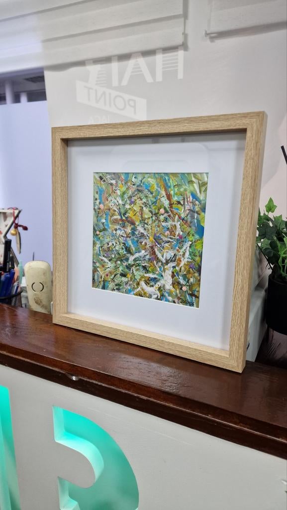 Abstract Schilderij - Amsterdam Acrylverf, Ingelijst, Ophalen of Verzenden