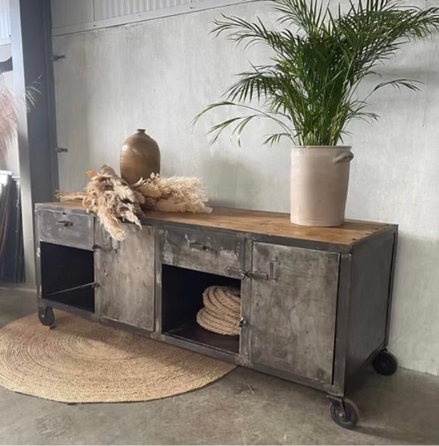 Oude werkbank, vintage toonbank, keukeneiland, dressoir, Ophalen