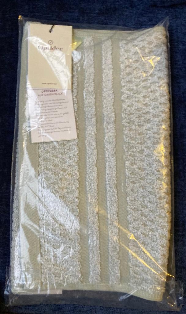 Optidee handdoek gastendoekje optipluche cotton groen doek, Ophalen of Verzenden, Nieuw, Groen, Handdoek