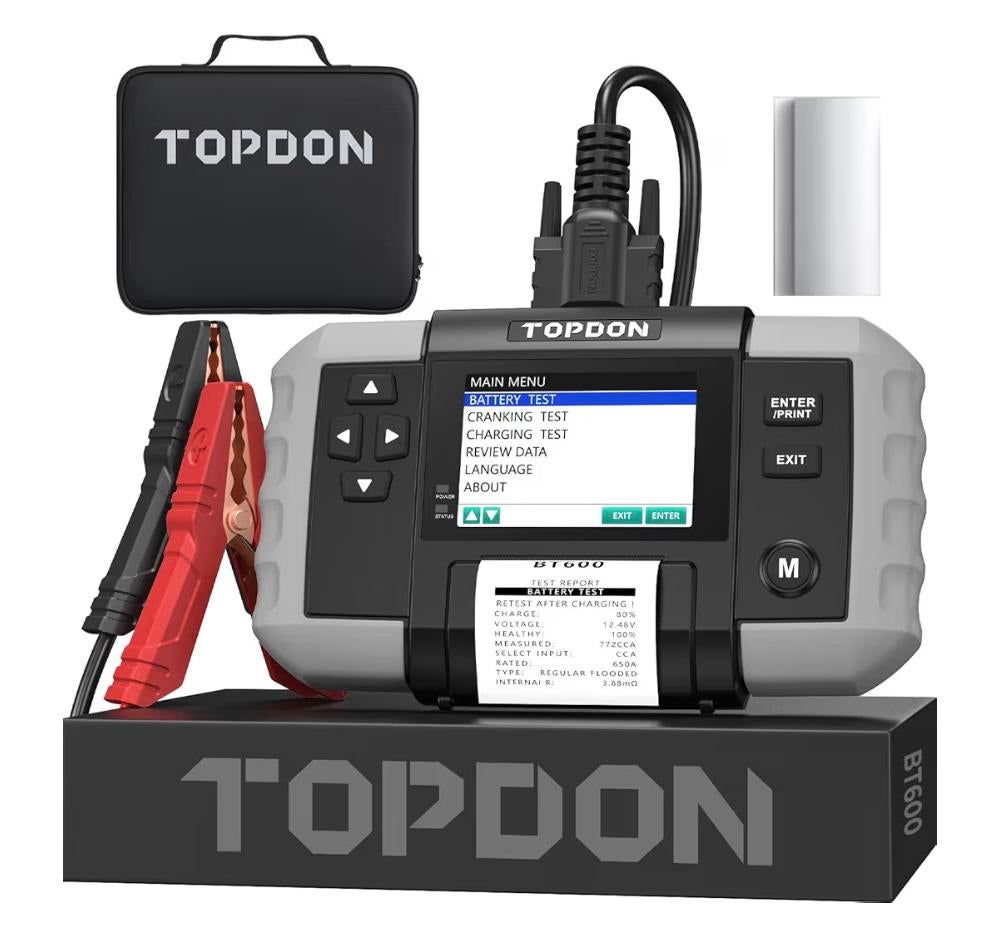 Topdon BT600 Accutest Professionele Batterijtester Printer!, Ophalen of Verzenden