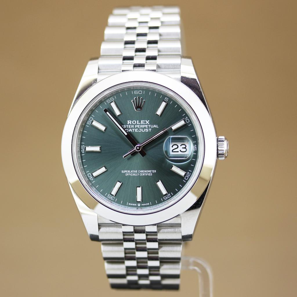 Rolex Datejust 41 126300 Green Jubilee, Staal, Polshorloge, Ophalen of Verzenden, Zo goed als nieuw