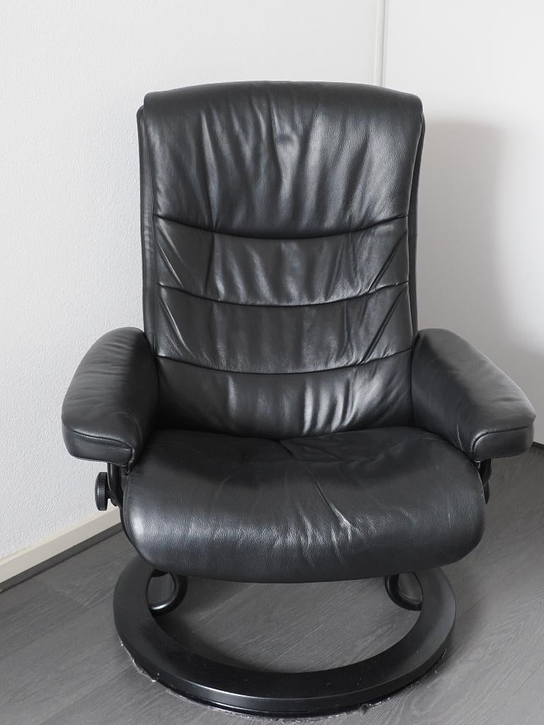 relaxstoel Stressless Nordic Classic Medium met hocker, Ophalen, Gebruikt, Minder dan 75 cm, Modern/klassiek