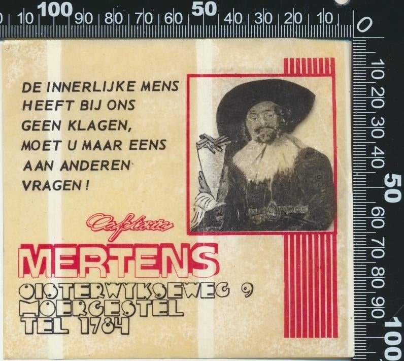 Sticker: Cafetaria Mertens - Moergestel, Ophalen of Verzenden, Zo goed als nieuw, Bedrijf of Vereniging