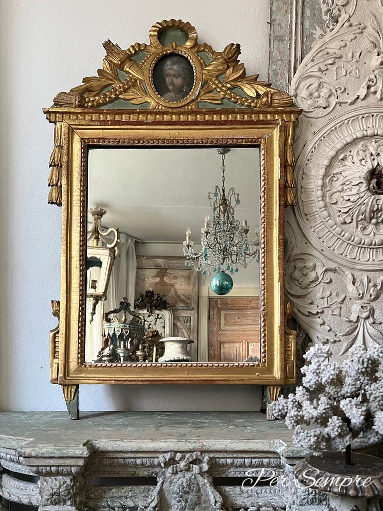 Per Sempre,Grote Bijzondere Antieke Bruidsspiegel, Antiek en Kunst, Ophalen