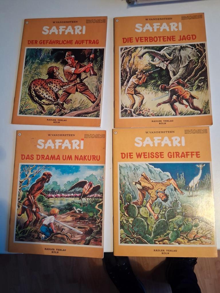 SAFARI strips DUITSTALIG - W. Vandersteen - nrs 1-2-6-7, Meerdere stripboeken, Ophalen of Verzenden, Zo goed als nieuw, Willy Vandersteen