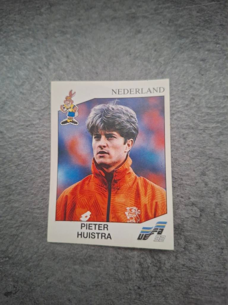 Panini sticker Euro 92 Zweden. Pieter Huistra Nederland., Verzenden, Zo goed als nieuw, Sticker