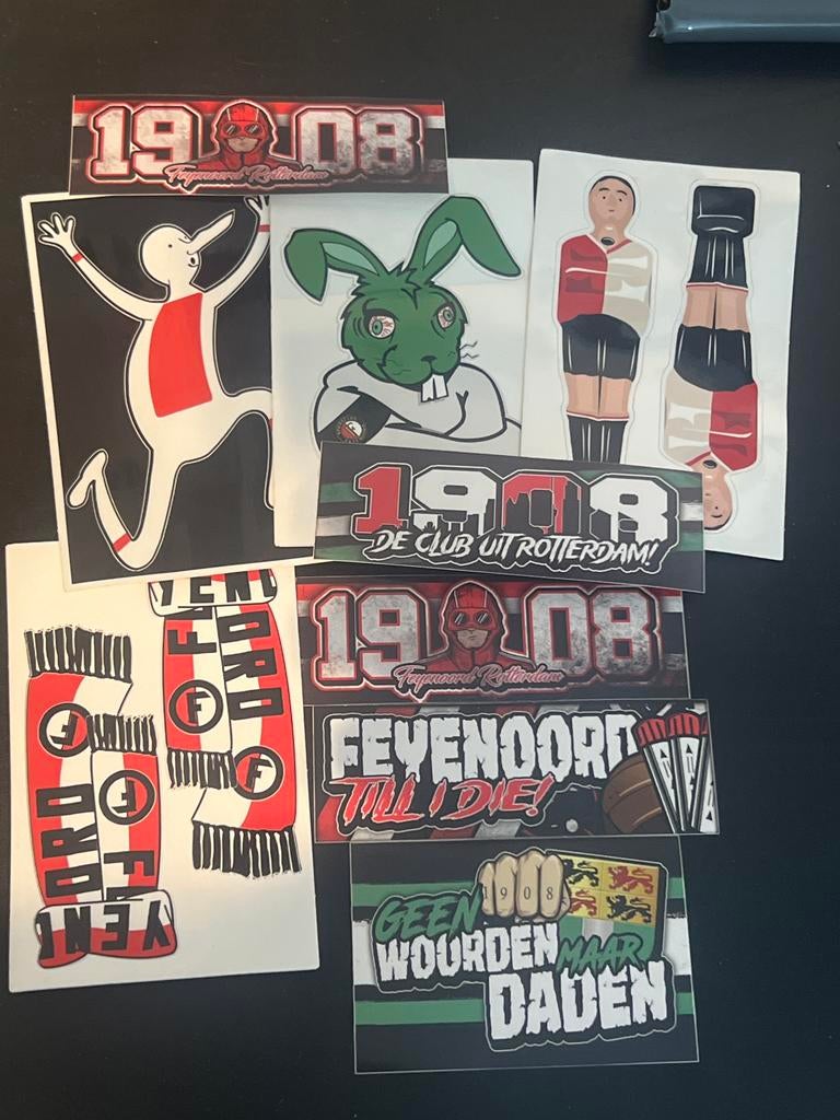 Feyenoord stickers - 9 stuks, Verzamelen, Ophalen of Verzenden, Nieuw, Sport
