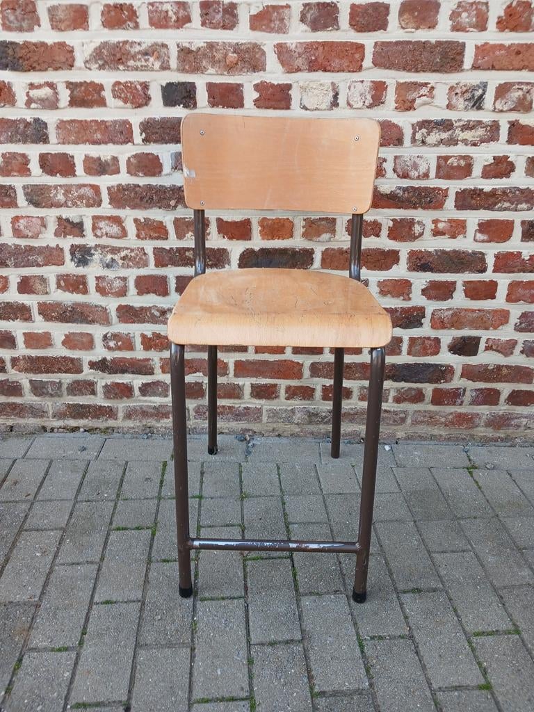 Vintage labostoel, 1 kruk, Ophalen, Metaal