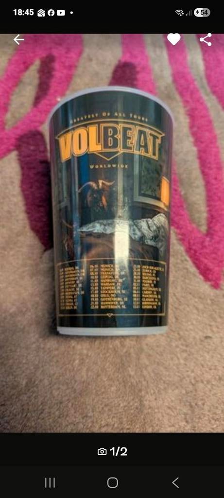 Gezocht  Tourbekers Volbeat, Ophalen of Verzenden