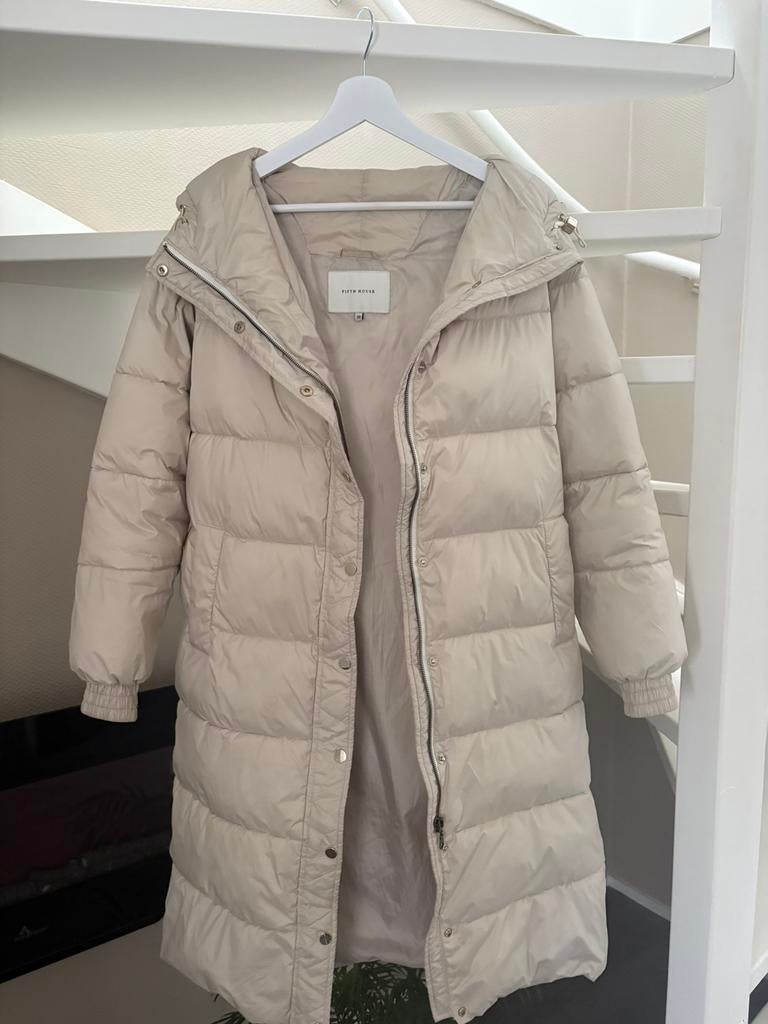 Nikkie lange gewatteerde jas maat 36 Beige Fifth House, Ophalen of Verzenden, Zo goed als nieuw, Maat 36 (S), Beige