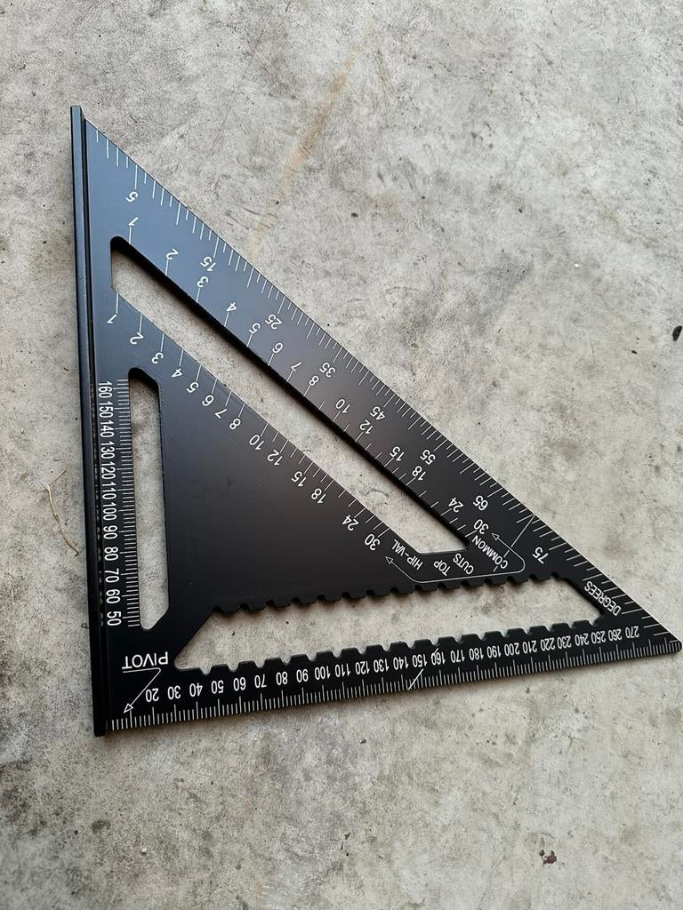 Aluminium schrijfhaak Driehoek Liniaal 305 mm, Ophalen of Verzenden, Nieuw