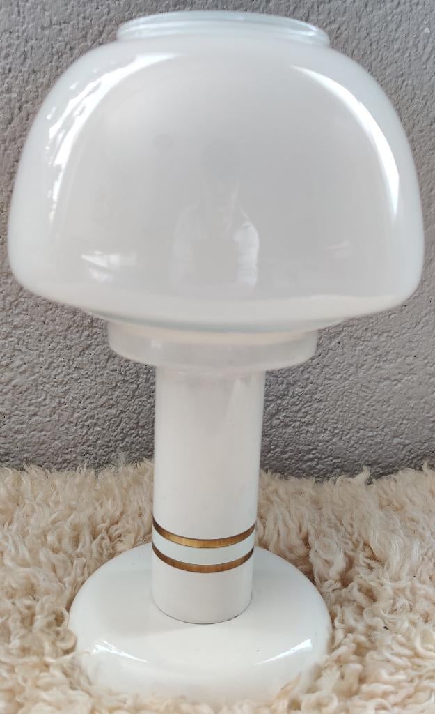 Vintage scheep kandelaar lamp met melkglas kap, Ophalen, Overige materialen