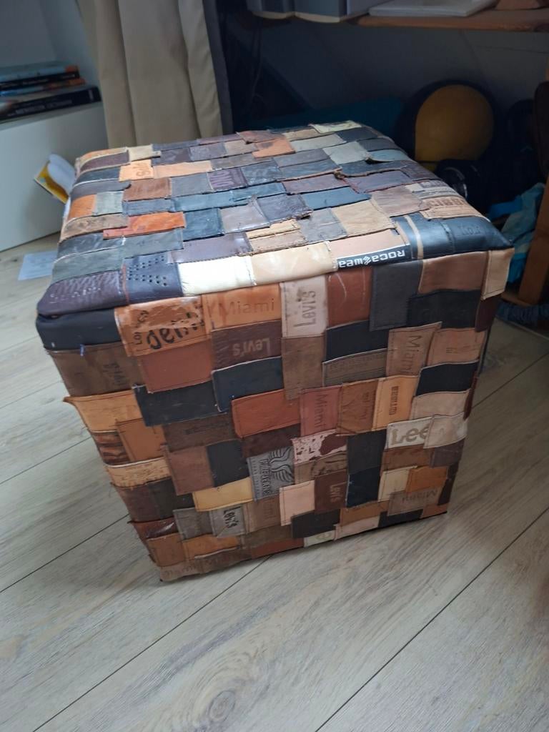 Poef vintage, Ophalen, 50 tot 100 cm, Minder dan 50 cm, Minder dan 50 cm