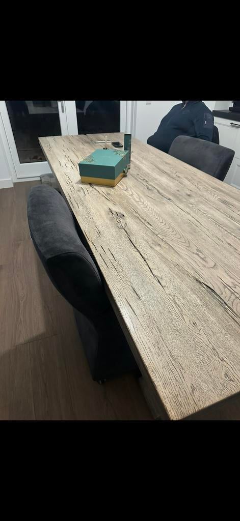 Gezocht: Robuust houten tafelblad voor tafel, Gebruikt, 100 tot 150 cm, Eikenhout, 200 cm of meer