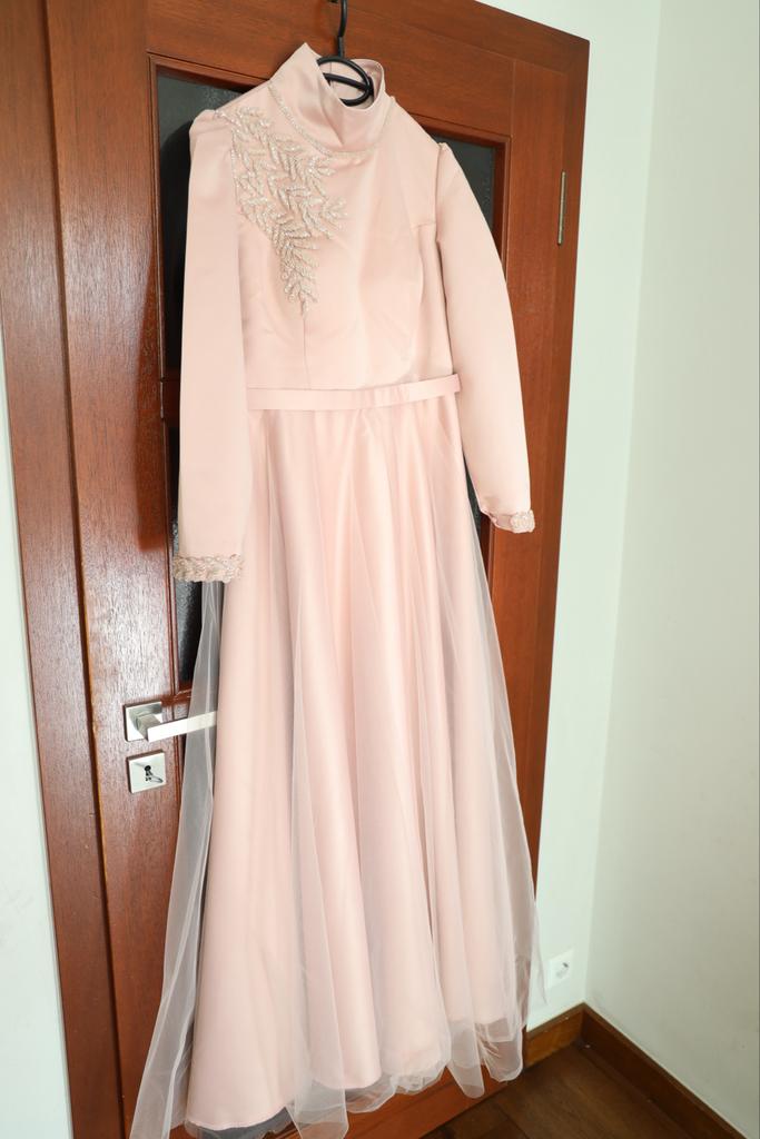 Abiye Avondjurk Oudroze - Turkse Maat 42 (valt als EU 38/40), Maat 38/40 (M), Galajurk, Ophalen of Verzenden, Zo goed als nieuw