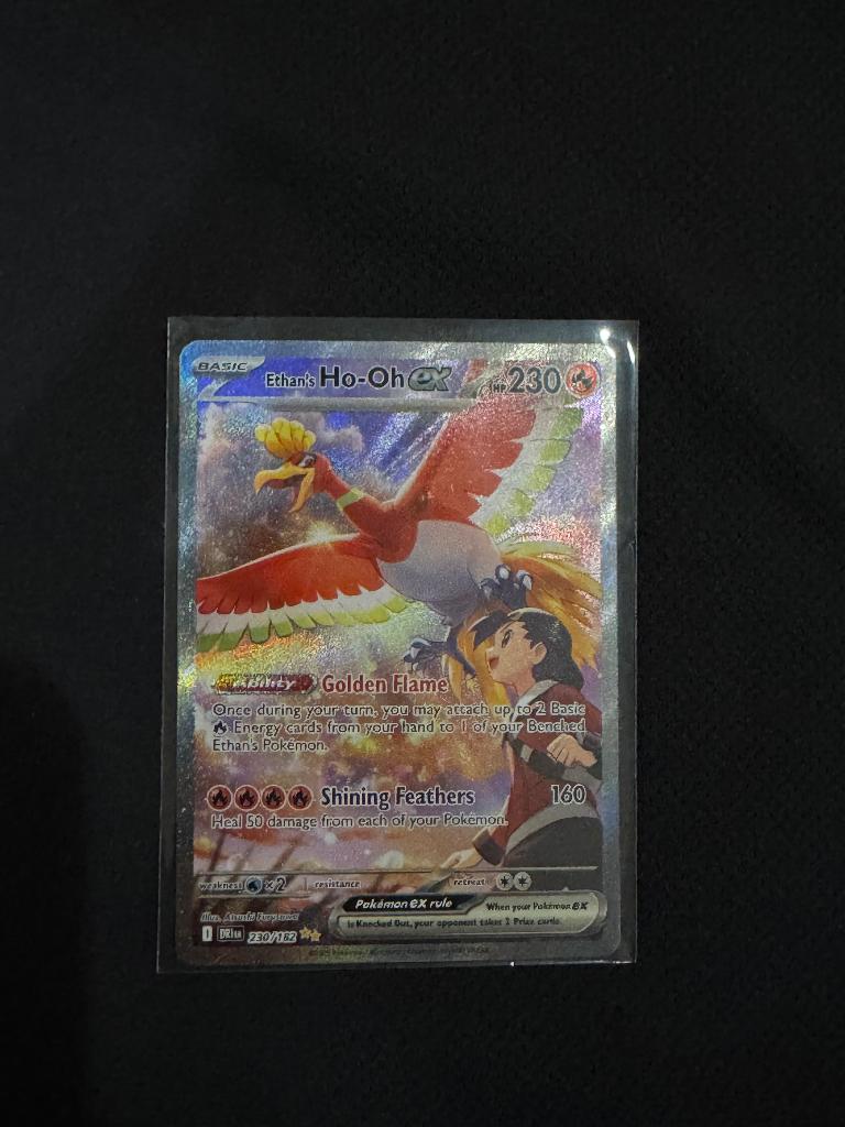 Ethan’s Ho-oh EX Destined rivals, Ophalen of Verzenden, Zo goed als nieuw, Losse kaart, Foil