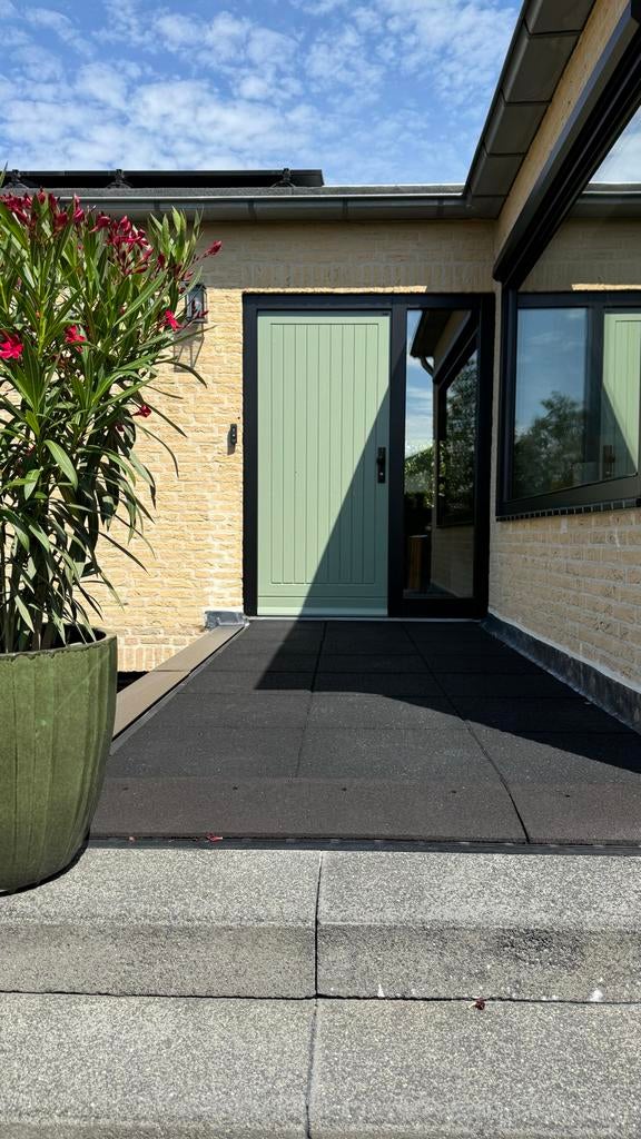 Voordeur, groen/eikenhout, 208 x 95 cm, 80 tot 100 cm, Ophalen of Verzenden, 200 tot 215 cm, Hout