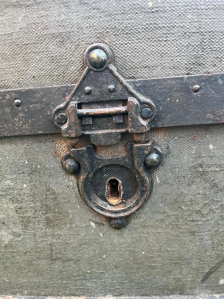 Antieke Hutkoffer (Steamer Trunk) 1900-1920 met Wieltjes, Ophalen