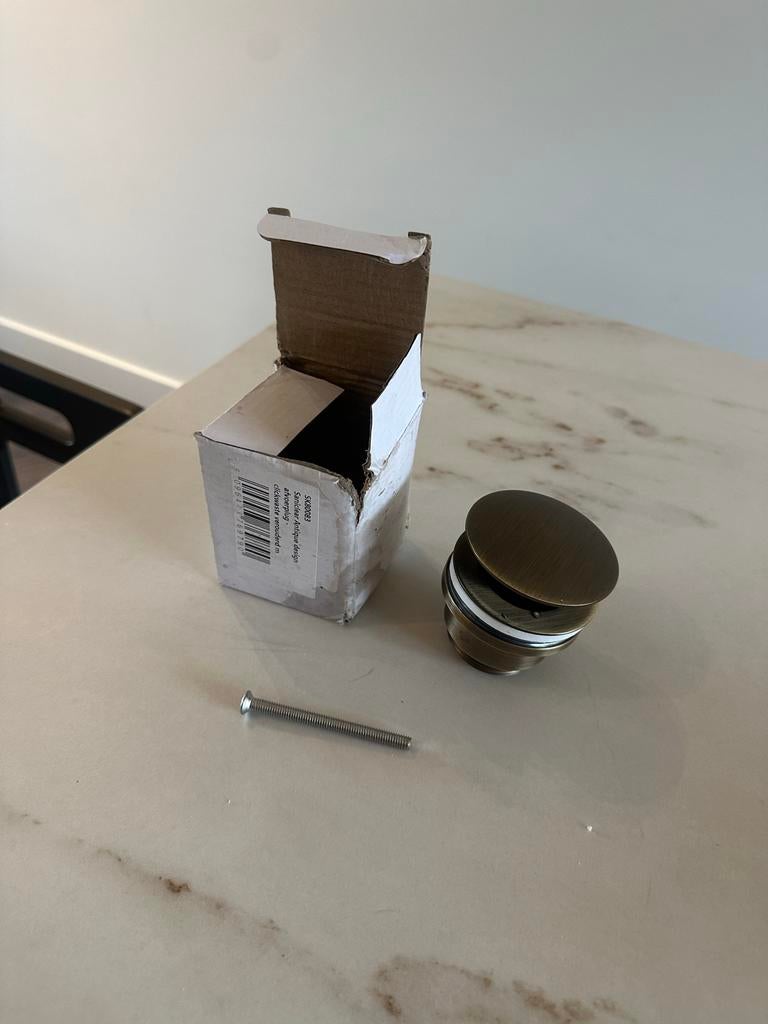 Saniclear Clickwaste Verouderd Messing - Nieuw in doos, Ophalen of Verzenden, Nieuw, Koper, Wastafel