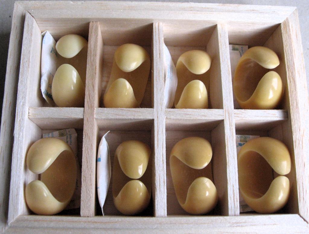 Doos met 8 servetringen van Tagua hout, vegetarisch ivoor, Ophalen of Verzenden