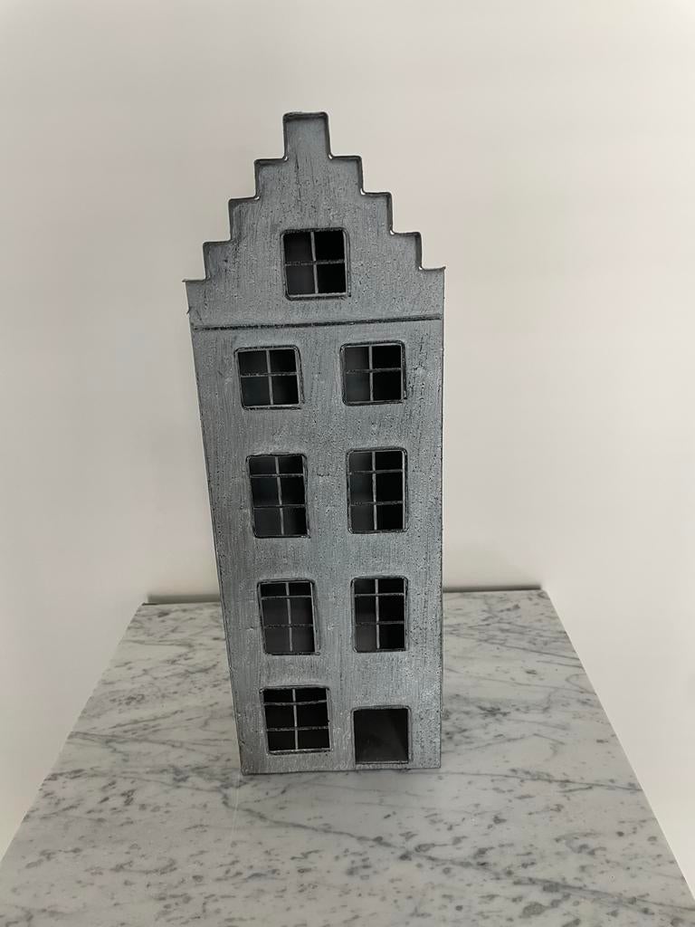 Lifestyle Home Collection grachtenpand decoratie, Huis en Inrichting, Woonaccessoires | Overige, Ophalen, Gebruikt, Grijs, Metaal