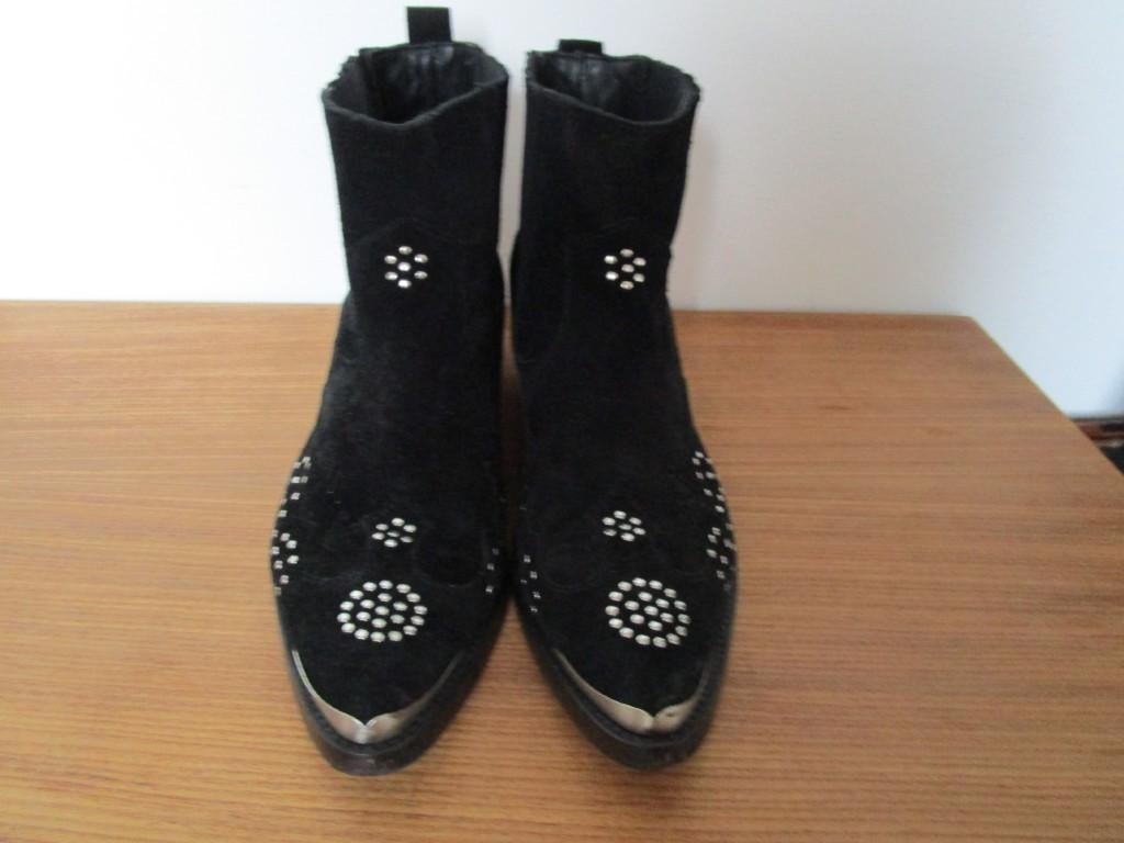 Nr.100: Laarzen cowboylaarsjes maat 41 zwart Suede, Hoge laarzen, Zwart, Nieuw, Ophalen of Verzenden