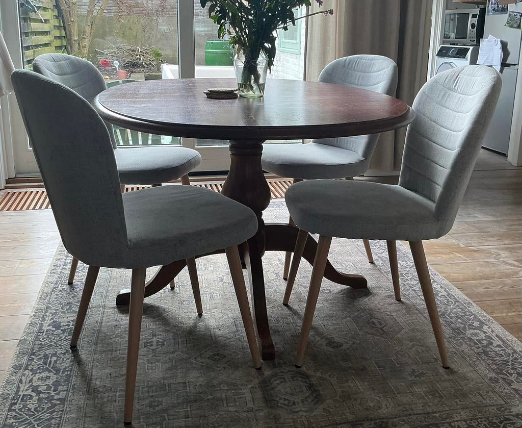 4 mooie eetkamerstoelen!, Ophalen, Grijs, Vier