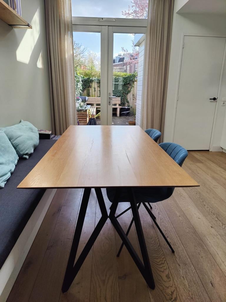 Studio HENK eiken houten tafel 180x90 cm, Ophalen, Gebruikt, Eikenhout, 50 tot 100 cm