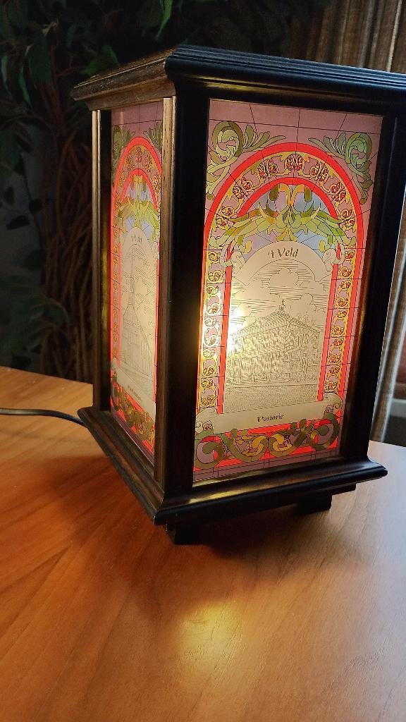 Vintage lamp gemaakt van brand glas van het dorp 't veld, Ophalen of Verzenden