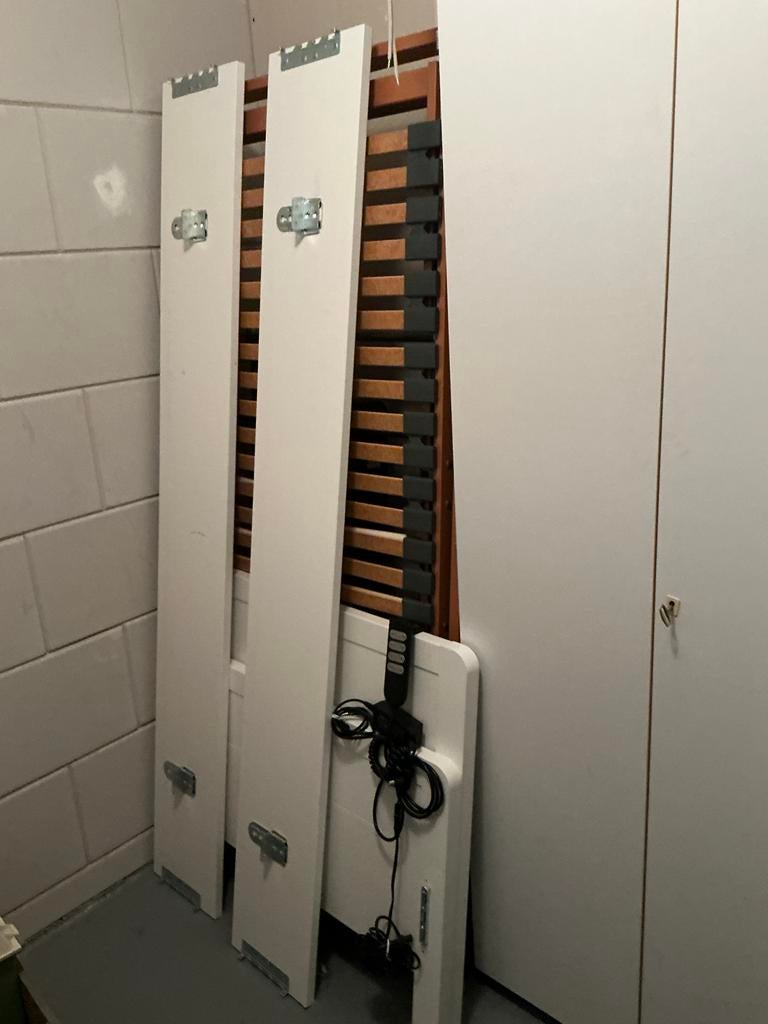 Elektrisch seniorenbed, Ophalen, 90 cm, Eenpersoons, Wit