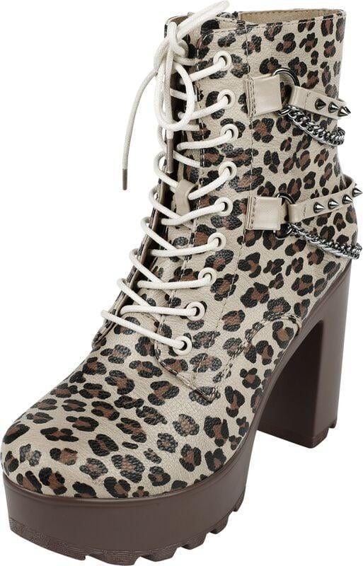 Leo high heels boots luipaard hoge hakken schoenen, Bruin, Verzenden, Nieuw, Schoenen met hoge hakken