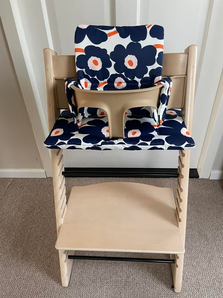 Nieuw! Vergeet me nietjes Stokke Tripp Trapp stoel kussenset, Ophalen of Verzenden, Nieuw, Meegroeistoel, Gordel(s)