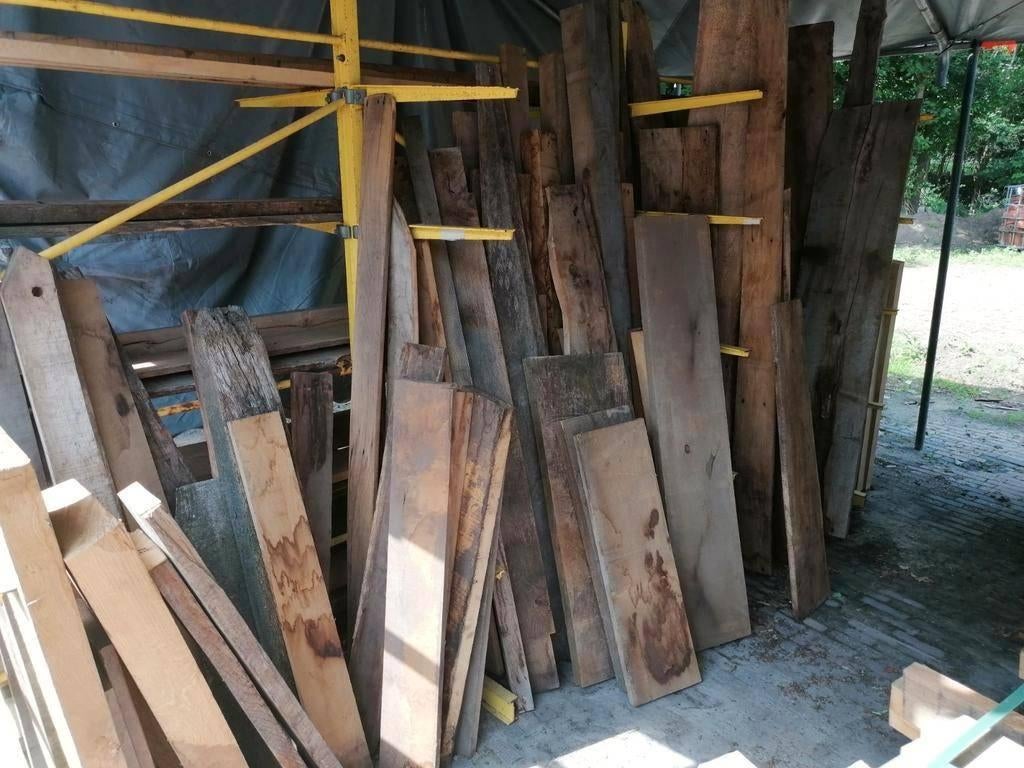 eiken planken 4.5 cm dik tot 260 cm lang, Ophalen, Gebruikt