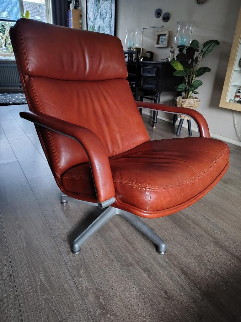 Artifort draai fauteuils, Huis en Inrichting, Ophalen, Gebruikt, 50 tot 75 cm, Leer