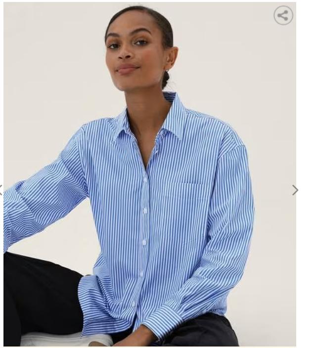 Marks&Spencer overhemd blouse blauw wit gestreept mt XS /S, Kleding | Dames, Marks & Spencer, Zo goed als nieuw, Maat 34 (XS) of kleiner