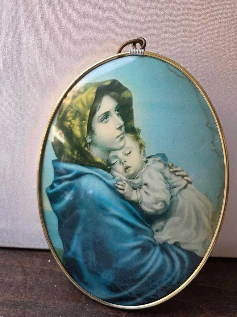 Lijst met bolle glasplaat, Antiek en Kunst, Ophalen of Verzenden