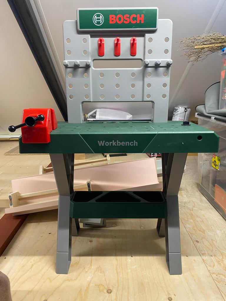 Bosch speelgoed werkbank met boor, Ophalen, Gebruikt, Jongen of Meisje