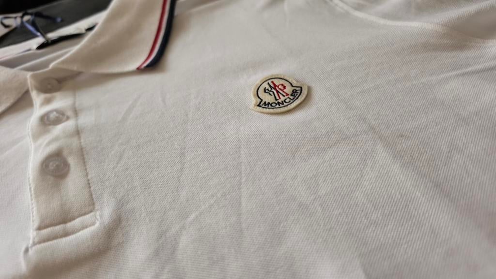 Moncler Poloshirt Wit XXL, Moncler, Wit, Nieuw, Overige maten