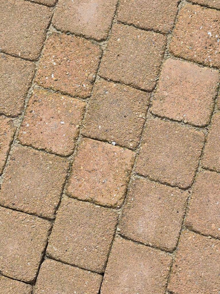 GEVRAAGD KOPPELSTONES 10X10 CM ROOD BRUIN LICHTE TINT, Tuin en Terras, Tegels en Klinkers, Ophalen of Verzenden, Gebruikt, Beton