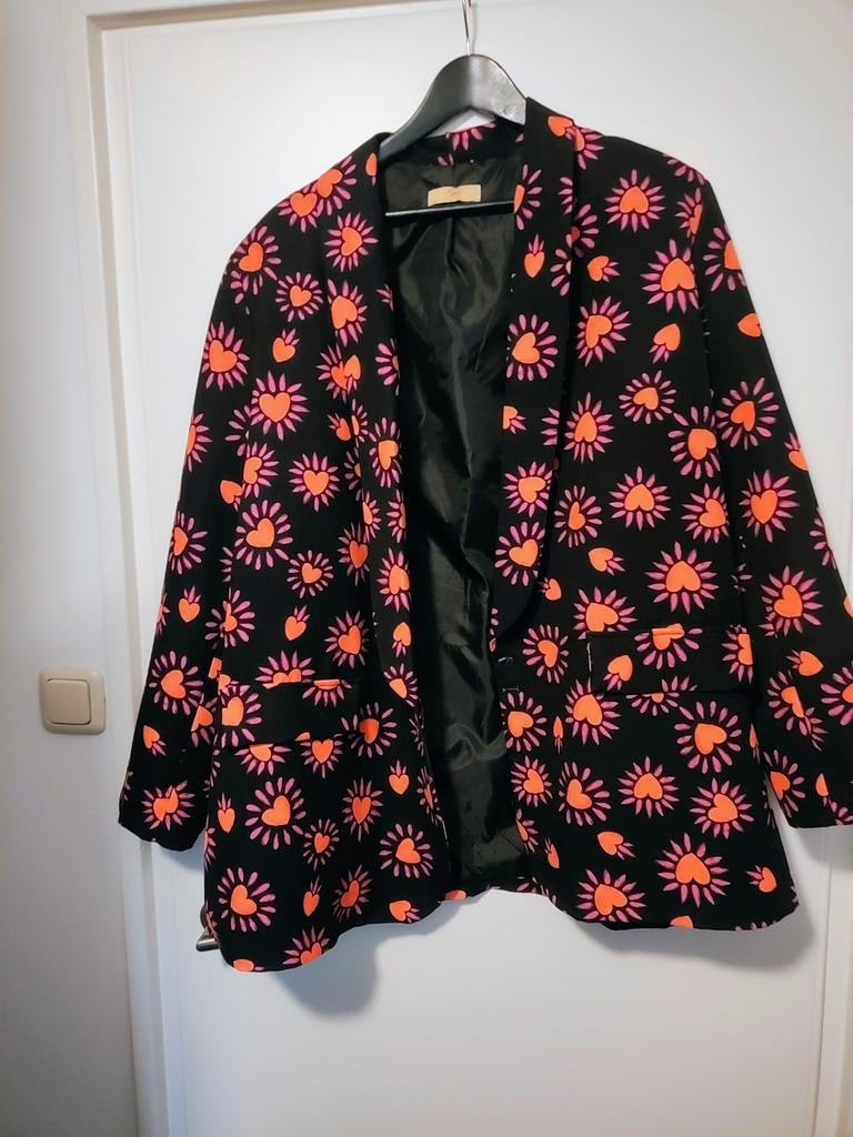 XD Fashion Pak: Blazer en Broek met Hartjesprint, Kleding | Dames, Maat 38/40 (M), XD Fashion, Zwart, Ophalen of Verzenden