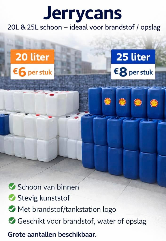 Jerrycan 20 en 25 liter, Ophalen of Verzenden, Zo goed als nieuw, Elektrisch, Overige soorten