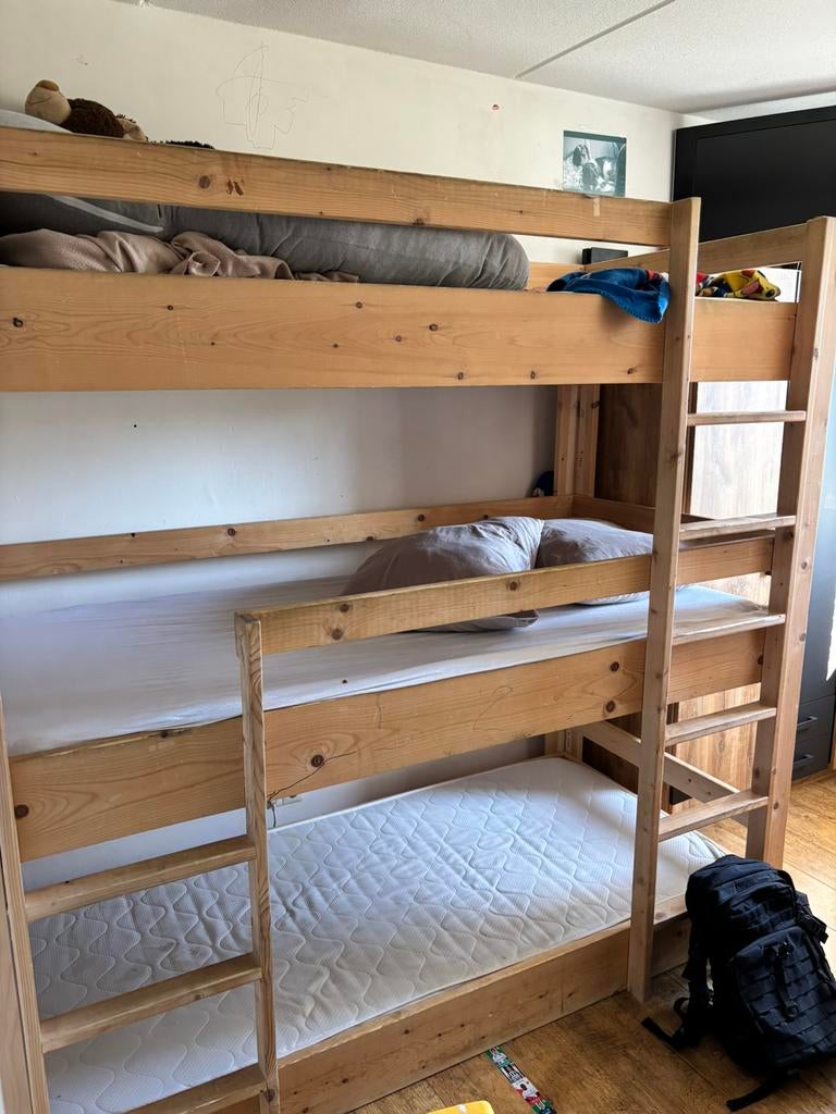 3 persoons stapelbed, Huis en Inrichting, Slaapkamer | Stapelbedden en Hoogslapers, Ophalen, 90 cm, Eenpersoons, Zo goed als nieuw
