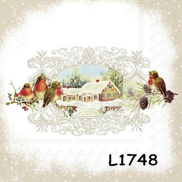 Servetten decoupage/bullet journal * roodborstjes L1748, Verzenden, Nieuw, Materiaal