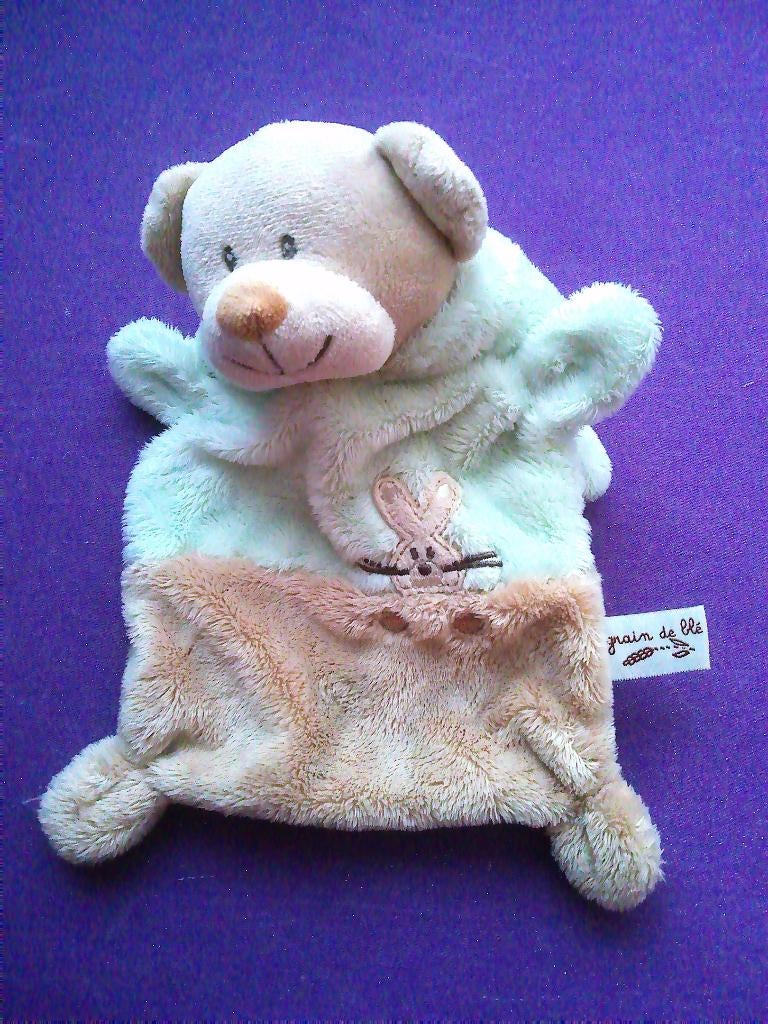 GRAIN DE BLÉ Knuffeldoekje BEER IN KONIJNENPAKJE **Nieuw**, Kinderen en Baby's, Speelgoed | Knuffels en Pluche, Ophalen of Verzenden