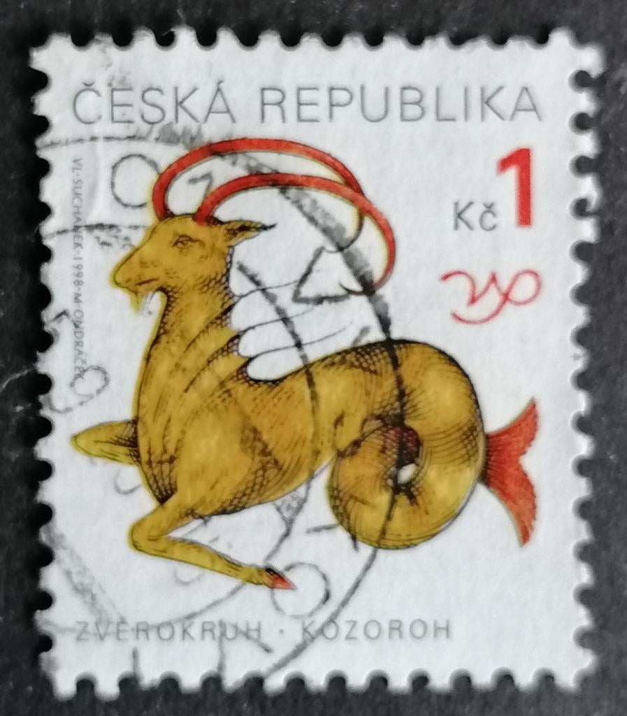TSJECHIË - sterrenbeeld steenbok 1998, Verzenden, Overige landen, Gestempeld