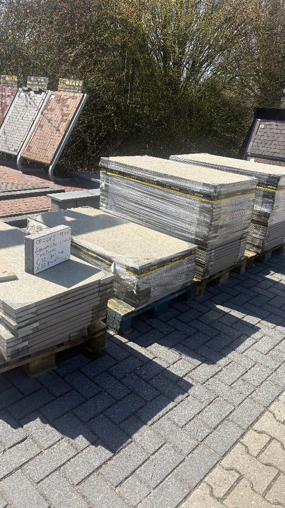 keramische tuintegel 120x60x2 grijs 54m2, Keramiek, Nieuw, Ophalen of Verzenden, 10 m² of meer